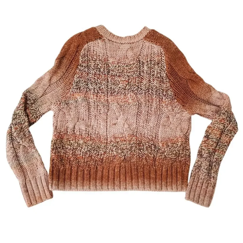 360 CASHMERE Larkyn Crew Neck Sweater Cable Knit Wool size M